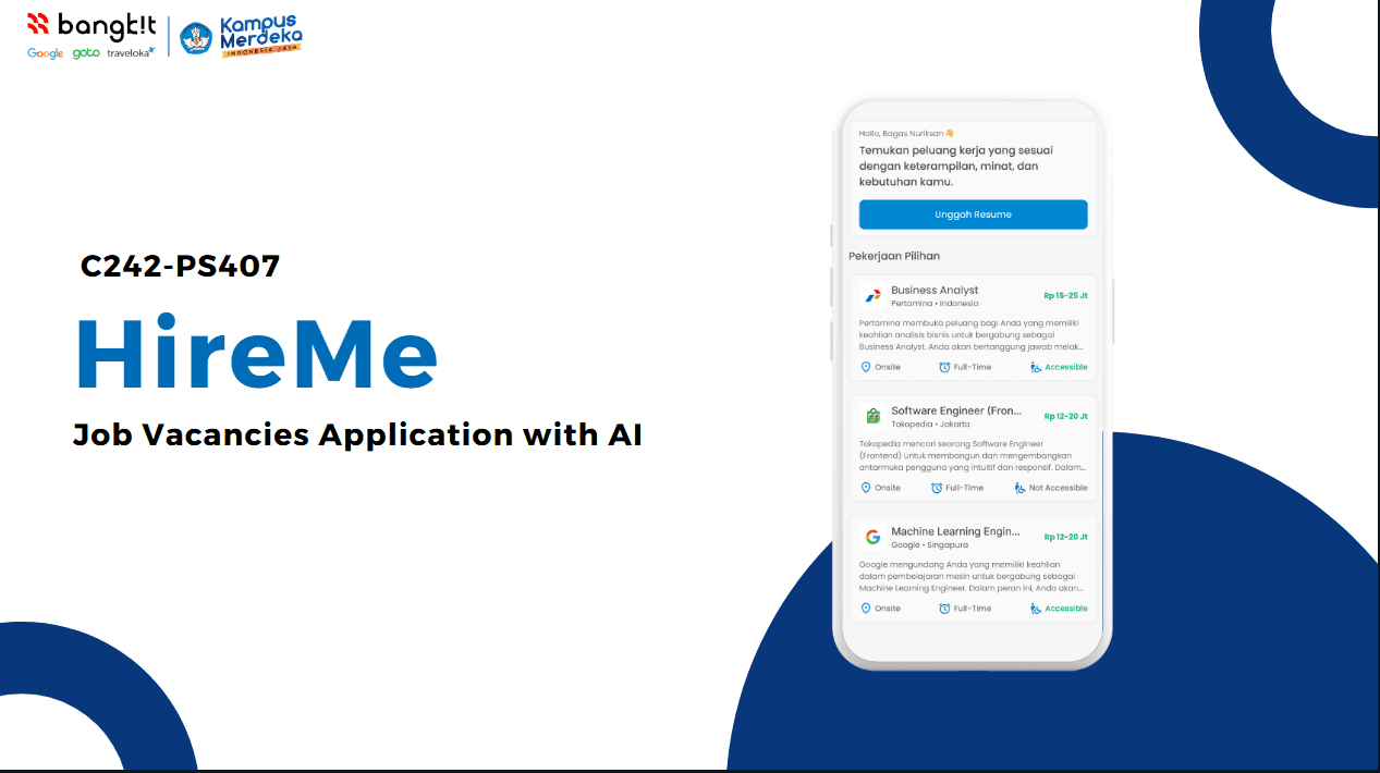 HireMe: Smart Job Matching Platform - Capstone Project Bangkit Academy